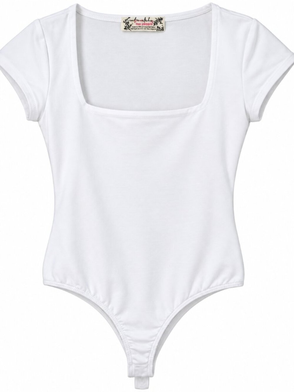 Free People Intimately White Square Neck Bodysuit